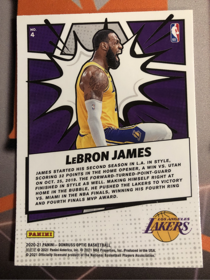 Lebron James My House INSERT 2020 Optic NBA Basketball trading card