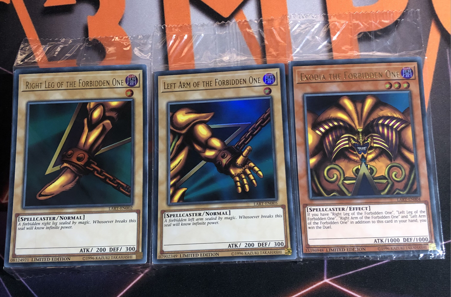 Ultra RARE EXODIA Sealed set of 3 LART-EN002, EN004 & EN005 NEAR MINT YuGiOh trading cards