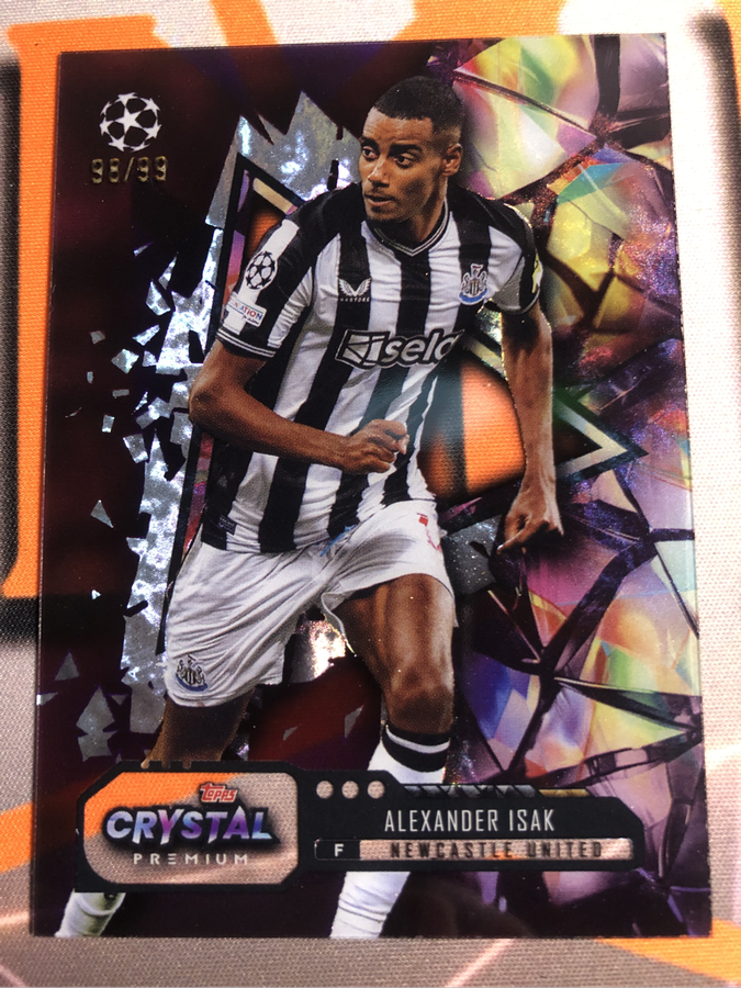 Aleksander Isak NUMBERED out 99 RARE Crystal Transparent Soccer trading card