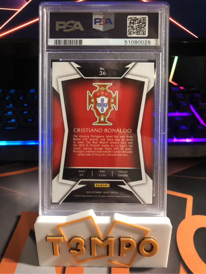 Cristiano Ronaldo 2016 SELECT CR7 Graded PSA 8 Soccer trading card