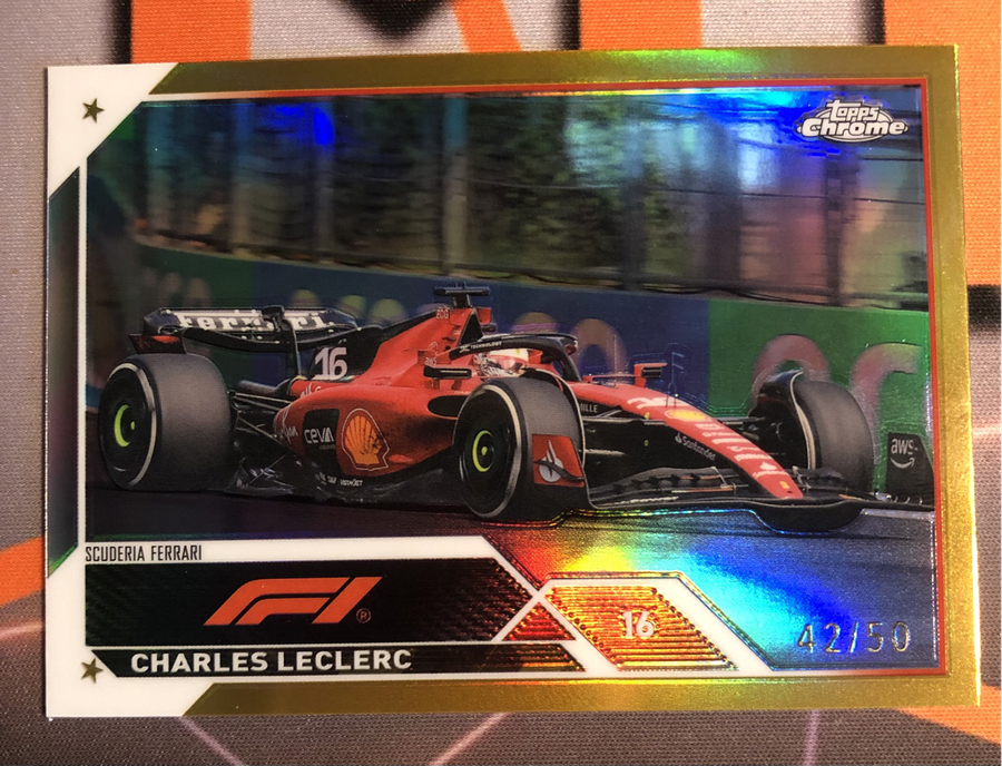 Charles Leclerc Rare NUMBERED out of 50  2023 Topps Chrome F1 trading card
