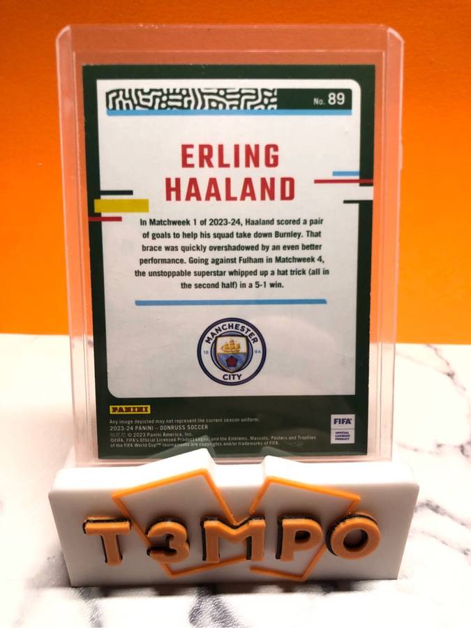 Erling Haaland NUMBERED 9 out of 199 Topps 2023-24 Soccer trading card 