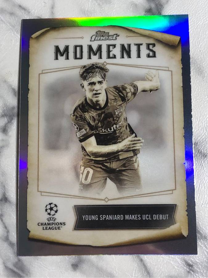 Gavi REFRACTOR Moments Topps Finest 2023 Soccer trading card