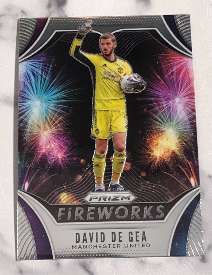 David De Gea PRIZM Fireworks EPL 2020 soccer trading card