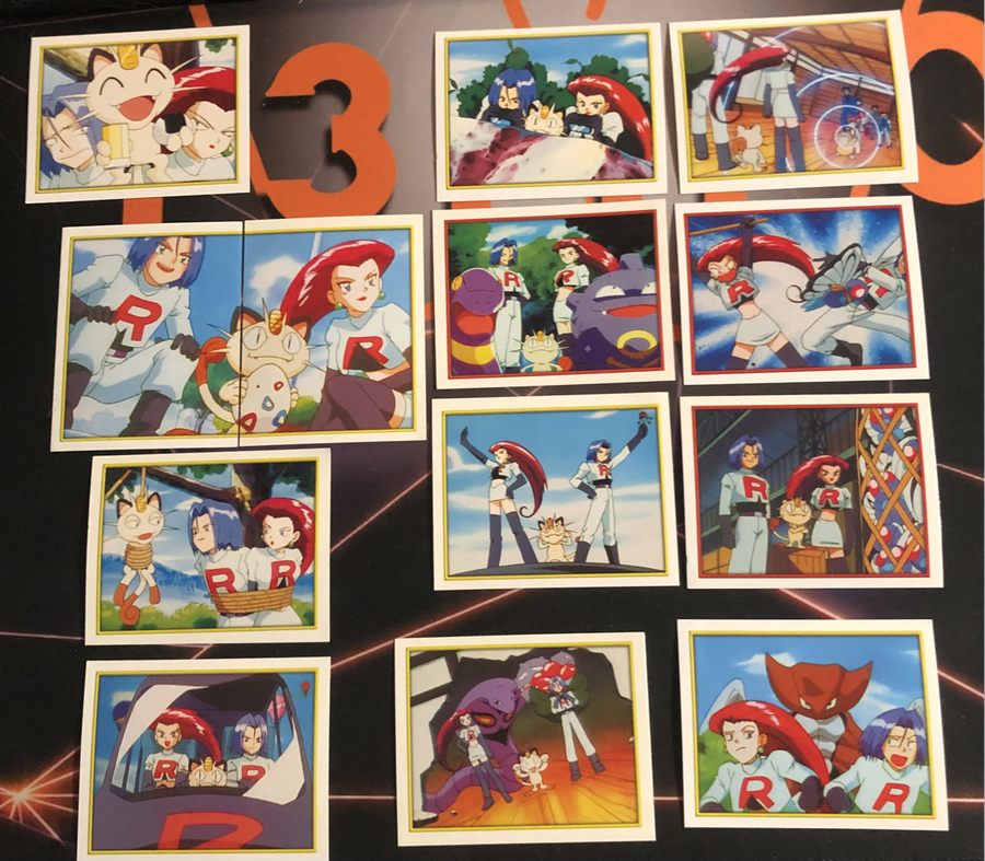 Team Rocket RARE Pokemon Topps Merlin 2000, 13 sticker BUNDLE Near Mint Unstuck condition
