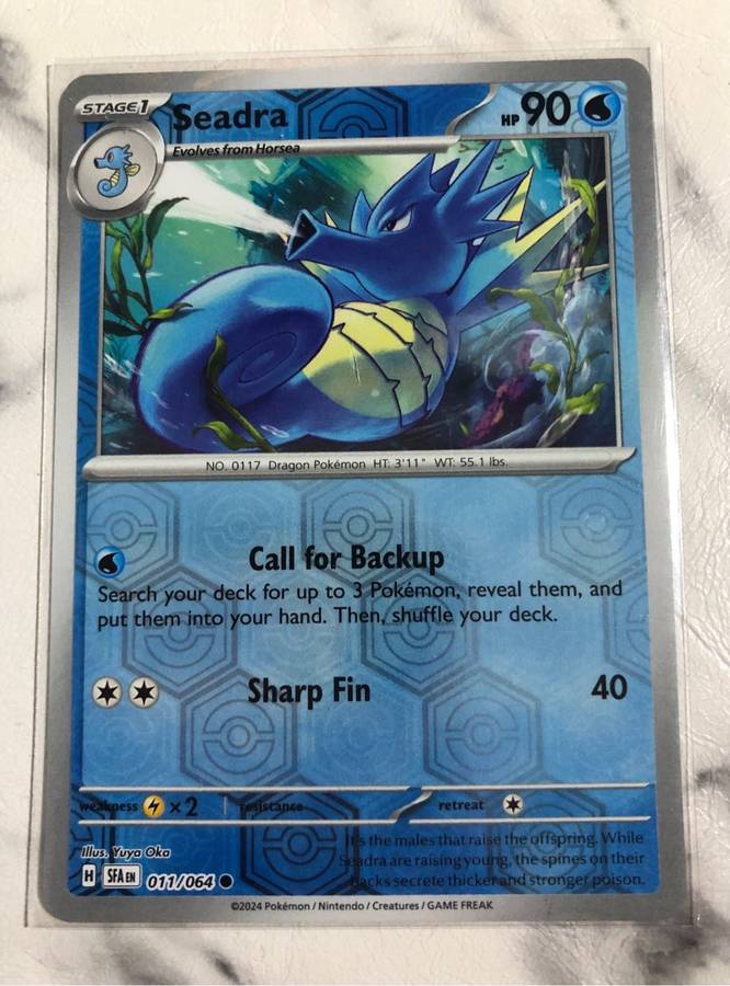 Seadra REVERSE HOLO 011/64 Pokemon trading card