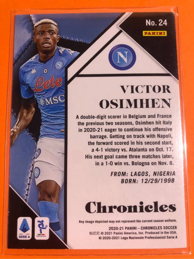 Victor Osimhen ROOKIE Speckle variant Chronicles 2020 Soccer trading card