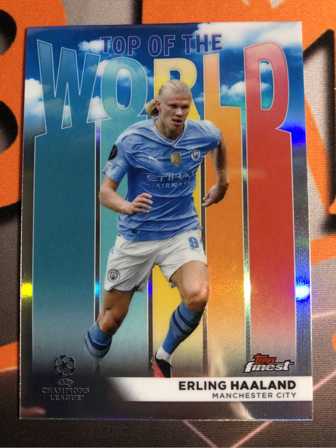 Erling Haaland REFRACTOR Topps 2024 Soccer trading card