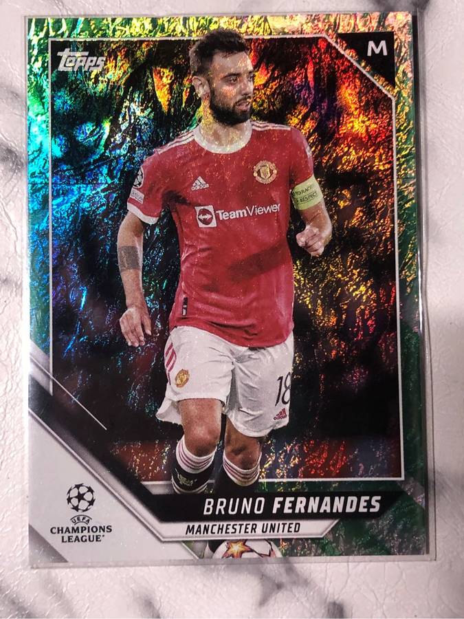 Bruno Fernandes Topps UEFA 2022 Jade edition RARE soccer trading card