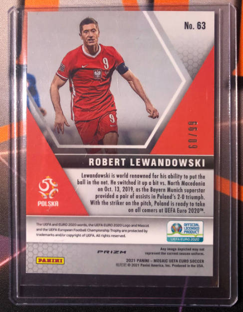 Robert Lewandowski 2020 Euros Mozaic OUT OF 99 (ONLY 99 IN THE WORLD)