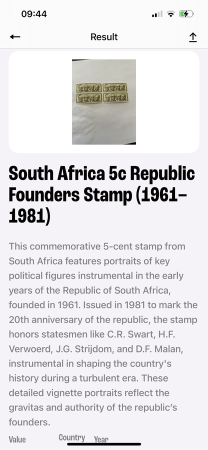 SA FOUNDING FATHERS STAMP