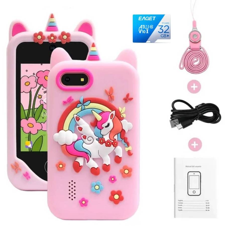 Dual Camera Educational Smart Touchscreen Device + 32GB Fun & Safe Mobile Learning for Kids - Pink