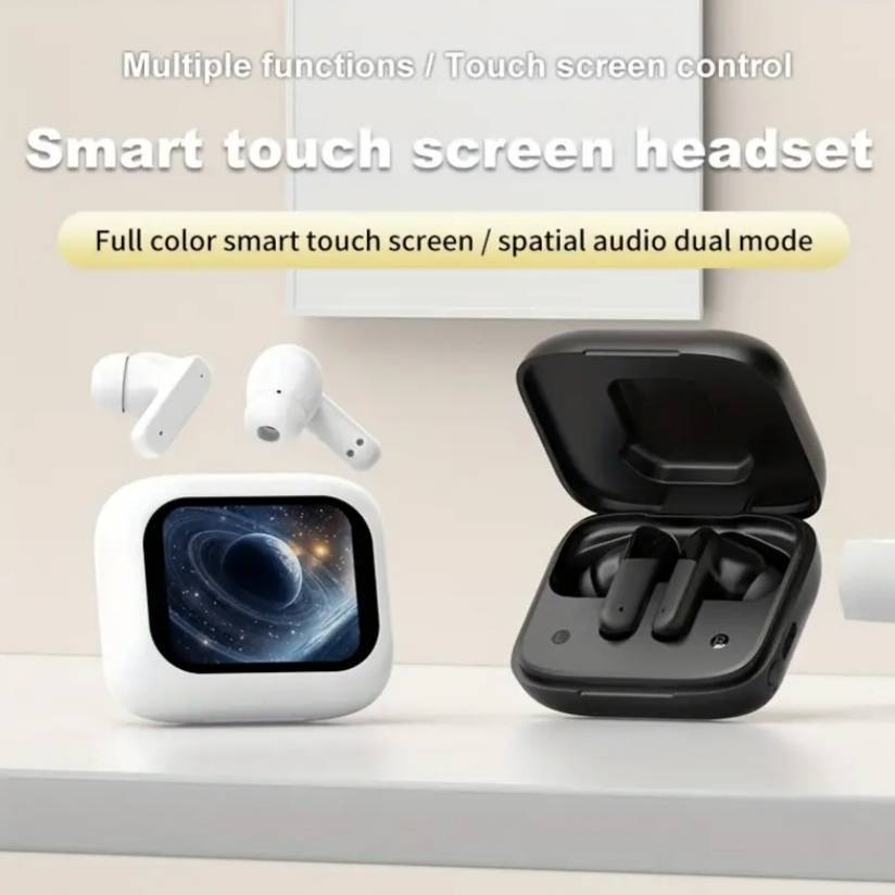 Smart Touch Screen Bluetooth Earbuds | Noise Cancelling | Smart Charging Case