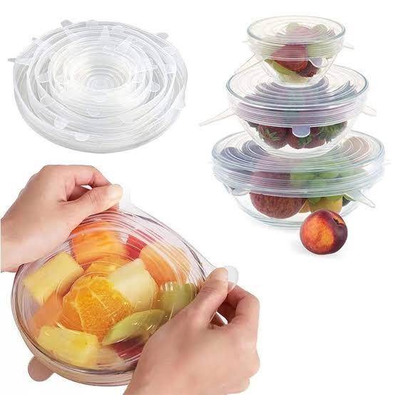 Reusable Stretch Silicone Lids Set of 6 Food Container & Bowl Covers