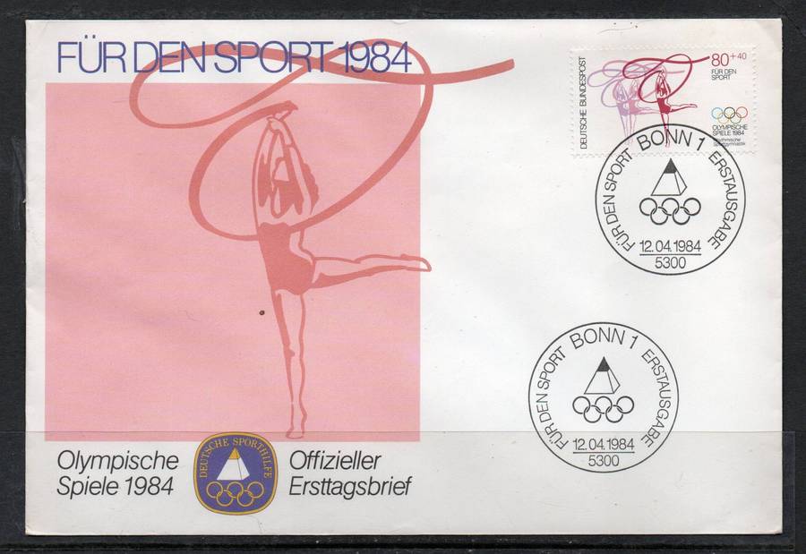 West Germany, Olympics, 80pf + 40pf BONN 12.04.1984 special c.d.s. FDC