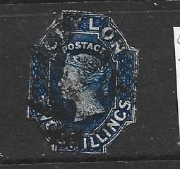 Ceylon, VRI, 1862, 2/, used, cut to shape