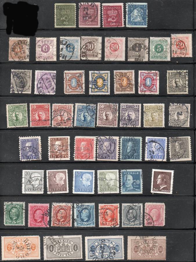 Sweden early - mid 20thC, low denomination, low catalogue value, 50 stamps used
