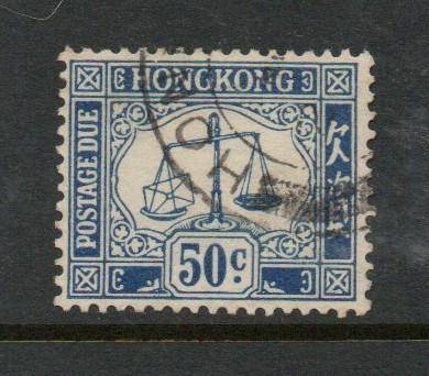 Hong Kong, EIIR, 1965 or 1970, postage due, 50c deep blue, used