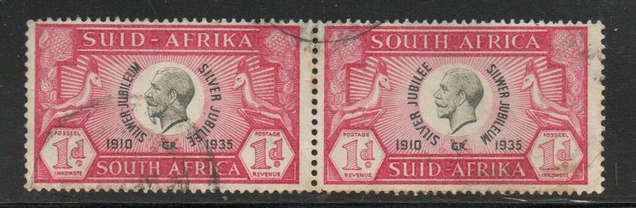 South Africa, 1935, GVR Silver Jubilee 1d, pair, used