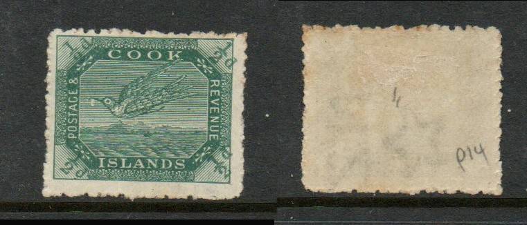 Cook Islands EVIIR, 1915, 1/2d deep green, MH * gum tone