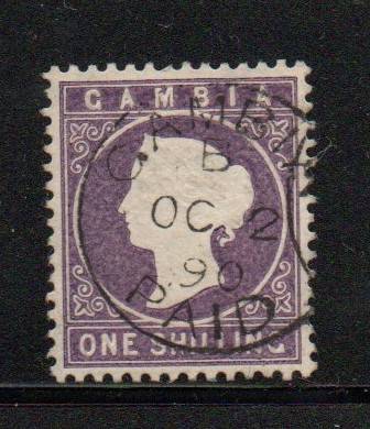 Gambia, VRI, 1887, 1/- violet, good used,