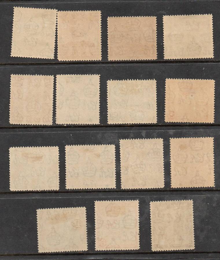 Malta, 1938, values, colour changes  between1/2d > 1/- MH *