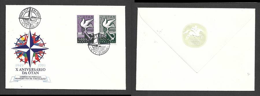 Portugal, 1960, 10th Anniversary of NATO, FDC, LISBOA 2 MAR 60 cds