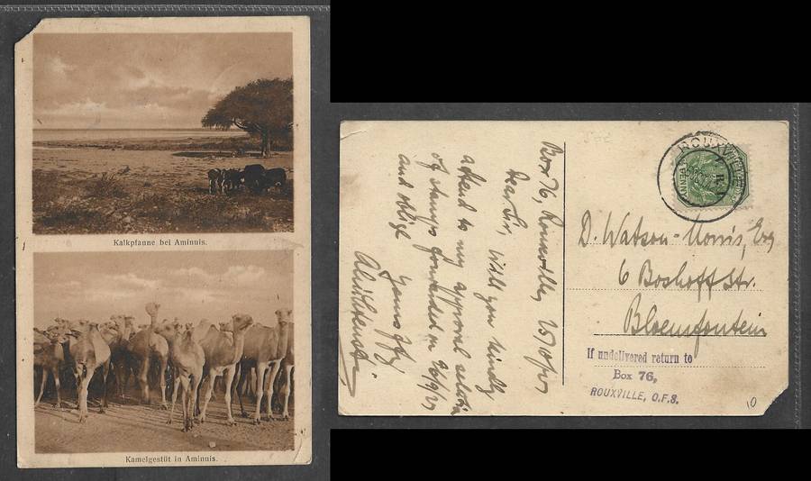 PPC, 1/2d Natal, interprovincial use POTCHEFSTROOM TRANSVAAL 3. JUL 11 cds > THREE ANCHOR BAY