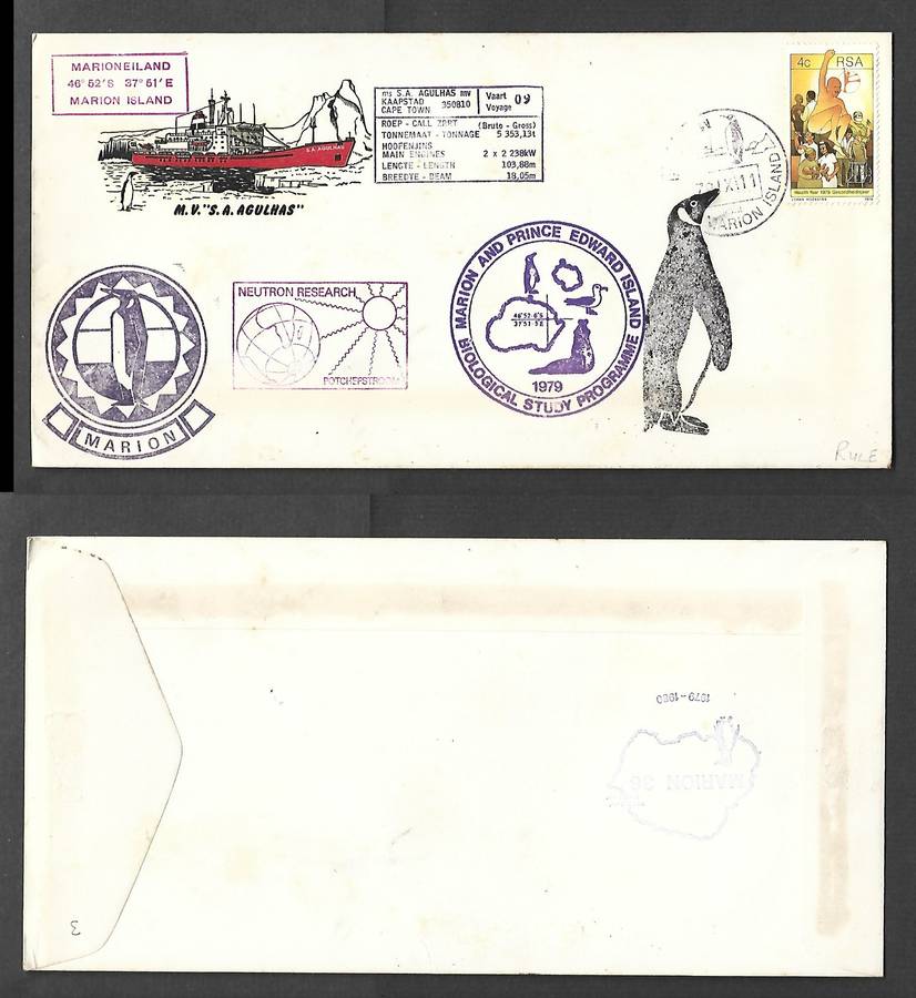 S. A. SS Agulhas Potch Neutron Research Marion&Prince Edward Is  bio study, MARION ISLAND 11 X 79