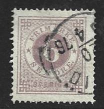 Sweden 6 ore, perf 14, used 1876