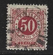 Sweden, 1872, 50 ore, carmine, perf 14, used