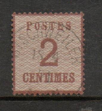 Germany Alsace and Lorraine, 1870, 2 Centimes, TYPE II, c.d.s. used