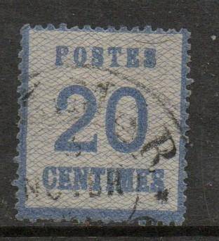 Germany Alsace and Lorraine, 1870, 20 Centimes, TYPE II, c.d.s. used