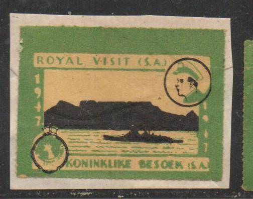 South Africa, 1947 Royal Visit, label, cinderella, used
