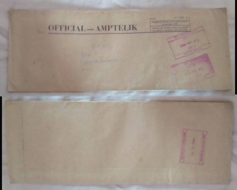 S Africa Official Dept of Defence FPO 10 -1984-05-17 > SAWI Voortrekkerhoogte,