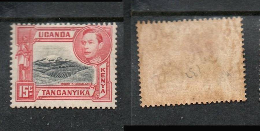 Kenya Uganda Tanganyika, 1938, 15 cents, black & rose - red, MH *, heavy tone