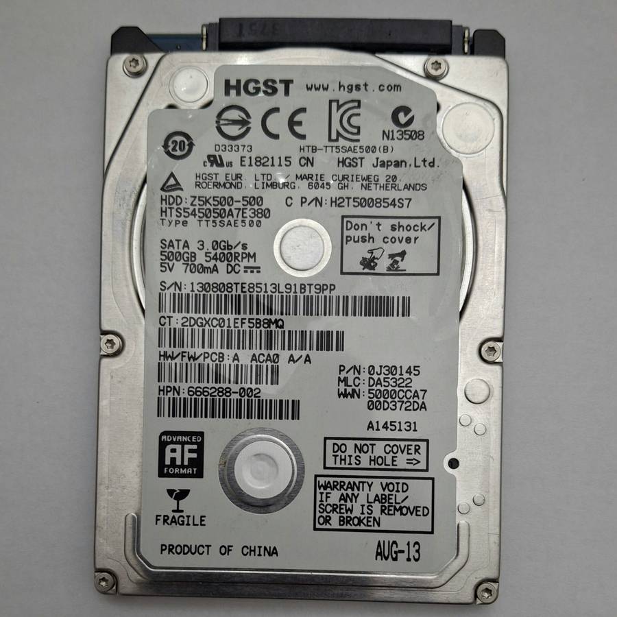HGST - 500GB 5400RPM SATA 3Gb/s 8MB Cache 2.5-inch Hard Drive