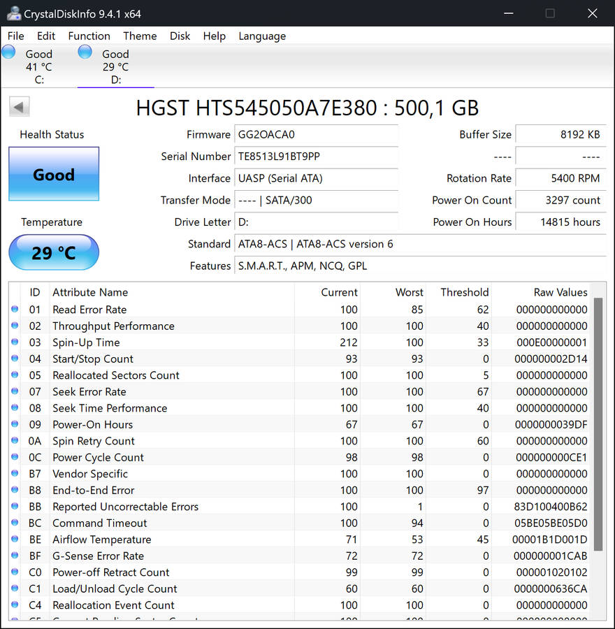 HGST - 500GB 5400RPM SATA 3Gb/s 8MB Cache 2.5-inch Hard Drive
