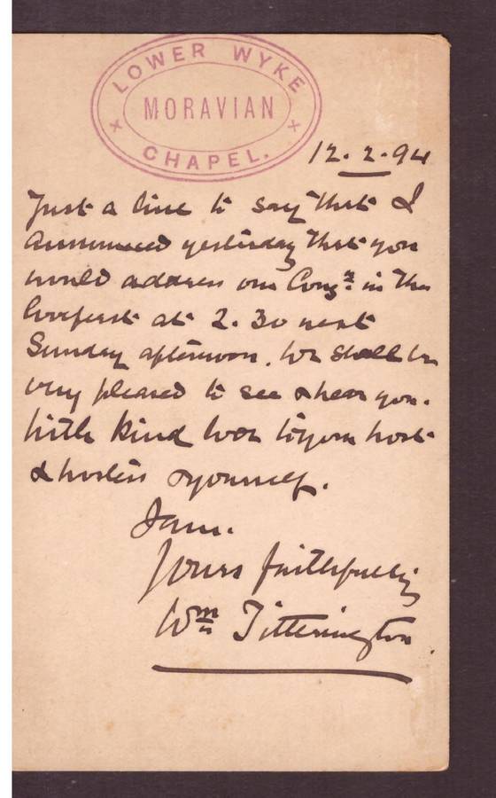 England.  post carte 1894 from Brig..  use.