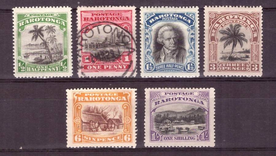 Rarotonga   1920 . SG #70-75 MH. 1d is used.