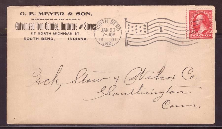 USA 1901 Cover from South Bend to Saultington??