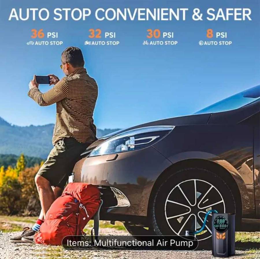 4 in 1 Car jumpstarter (1pc multifunction Portable Jumpstarter with Air compressor) GREAT SPECIAL