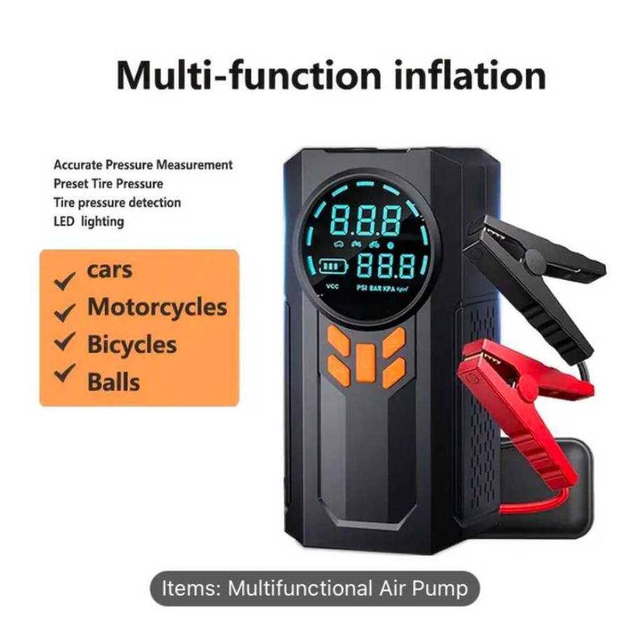 4 in 1 Car jumpstarter (1pc multifunction Portable Jumpstarter with Air compressor) GREAT SPECIAL
