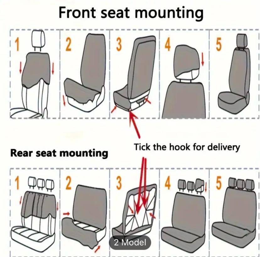 Car Seat Covers Full Set, PVC Leather waterproof and wear resistant.