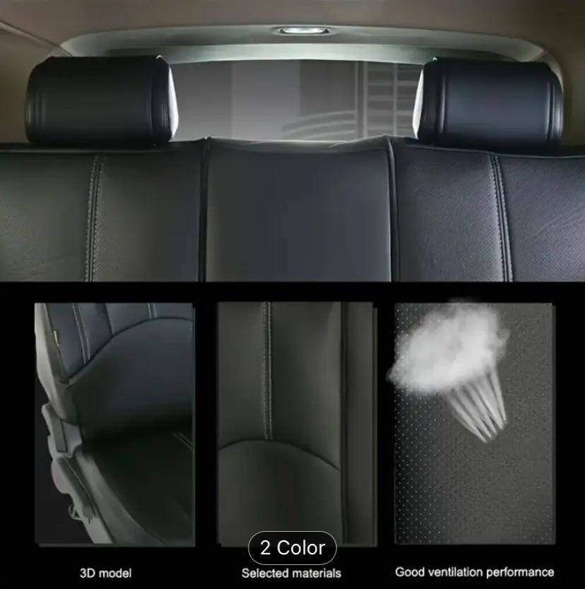 Car Seat Covers Full Set, PVC Leather waterproof and wear resistant.