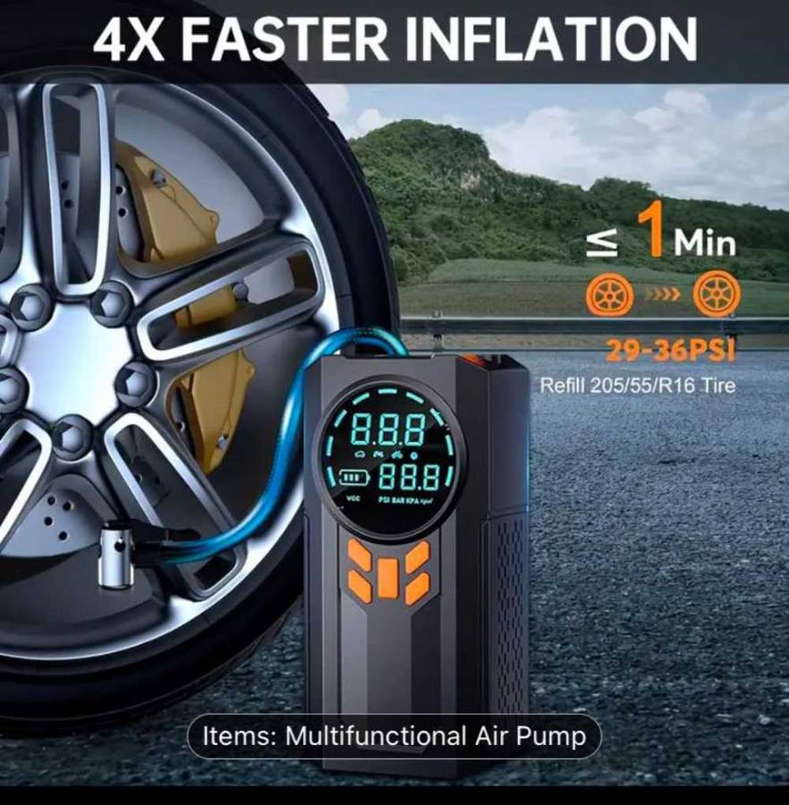 4 in 1 Car jumpstarter (1pc multifunction Portable Jumpstarter with Air compressor) GREAT SPECIAL