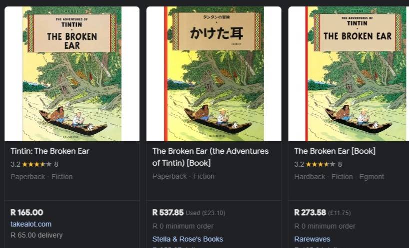 The Adventures Of TinTin The Broken Ear by Herge Cartoon comic book collectable graphic novel