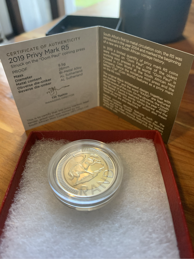 Privy 2019 Pual Kruger 5 rand