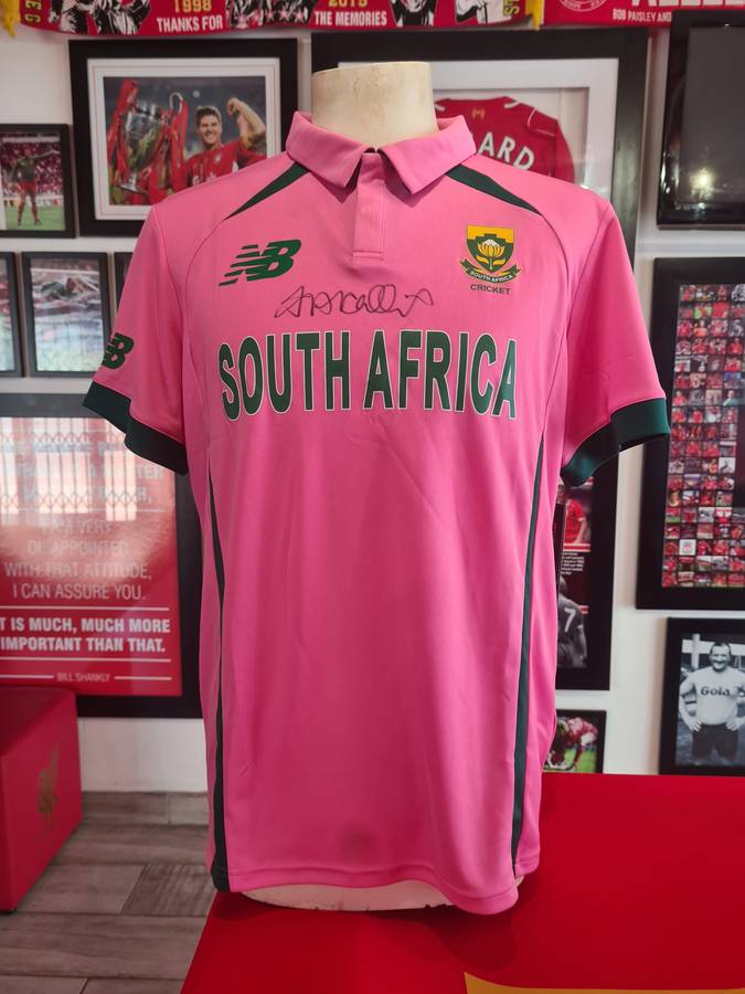 South Africa Pink ODI Cricket Shirt Signed By Jacques Kallis
