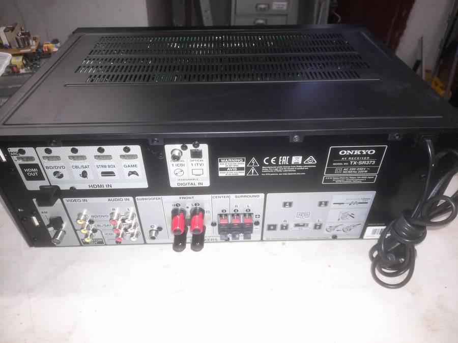 ONKYO TX-SR373 RECEIVER | 5.1 CH |  135W @ 6OHMS | 4K@60P PASSTHRU AND UPSCALLING | BLUETOOTH